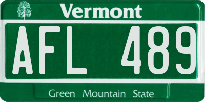 VT license plate AFL489