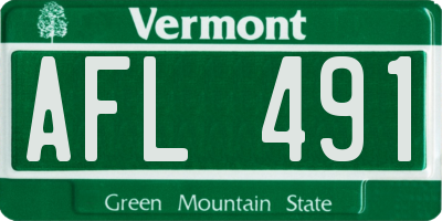 VT license plate AFL491