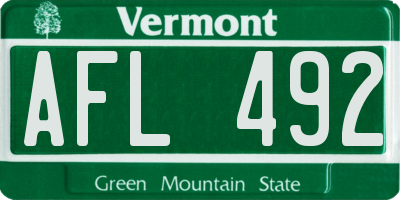 VT license plate AFL492