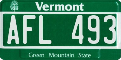 VT license plate AFL493