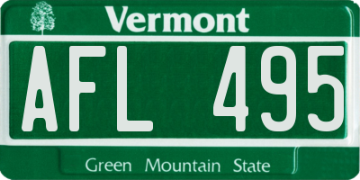VT license plate AFL495