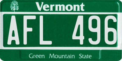 VT license plate AFL496