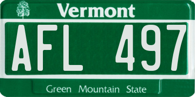 VT license plate AFL497
