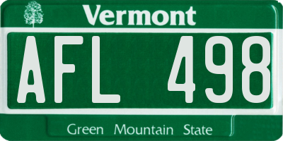 VT license plate AFL498