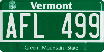VT license plate AFL499