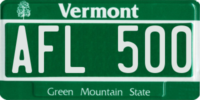 VT license plate AFL500
