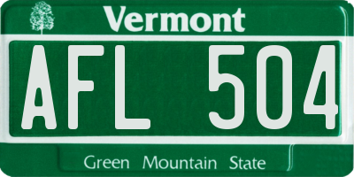 VT license plate AFL504