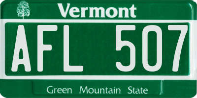 VT license plate AFL507