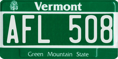 VT license plate AFL508