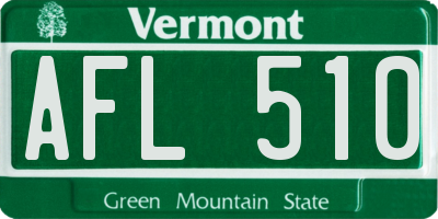 VT license plate AFL510