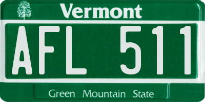 VT license plate AFL511