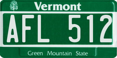 VT license plate AFL512