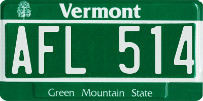 VT license plate AFL514