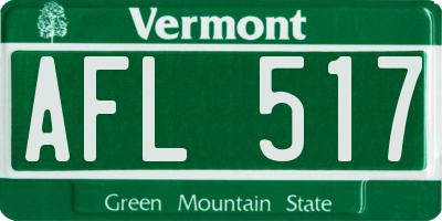 VT license plate AFL517
