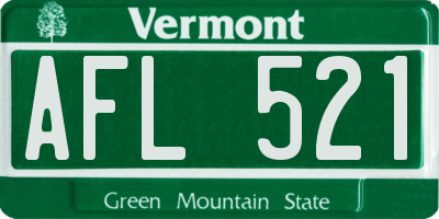 VT license plate AFL521
