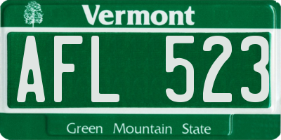 VT license plate AFL523
