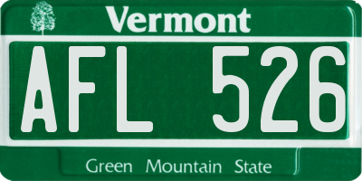 VT license plate AFL526