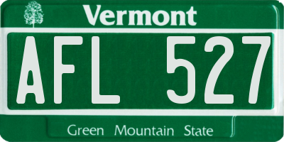 VT license plate AFL527