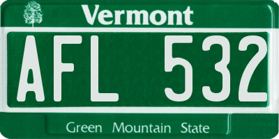 VT license plate AFL532