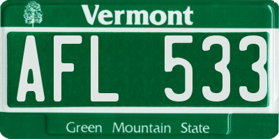VT license plate AFL533