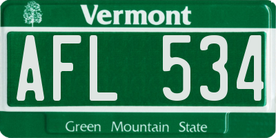 VT license plate AFL534