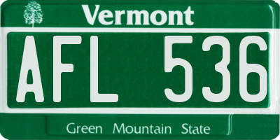 VT license plate AFL536