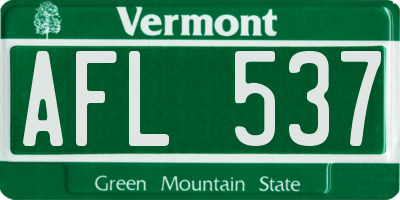 VT license plate AFL537