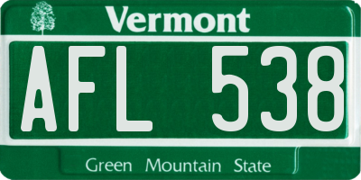 VT license plate AFL538
