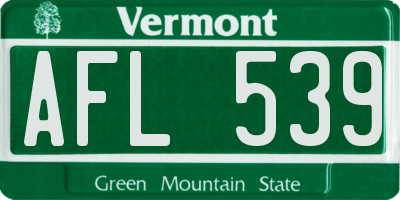 VT license plate AFL539