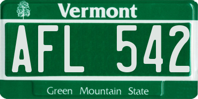 VT license plate AFL542