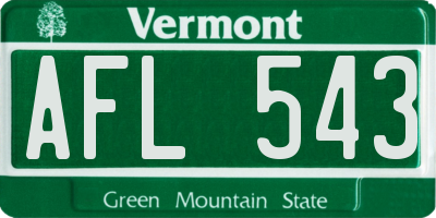 VT license plate AFL543