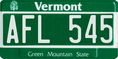 VT license plate AFL545