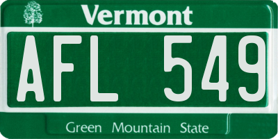 VT license plate AFL549