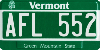 VT license plate AFL552