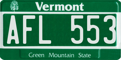 VT license plate AFL553