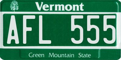VT license plate AFL555