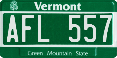 VT license plate AFL557