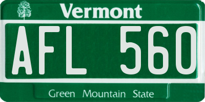 VT license plate AFL560