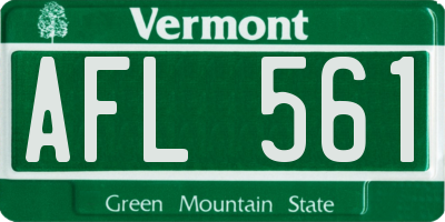 VT license plate AFL561