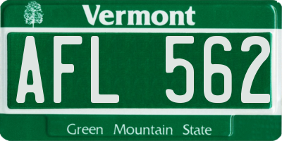 VT license plate AFL562