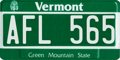VT license plate AFL565
