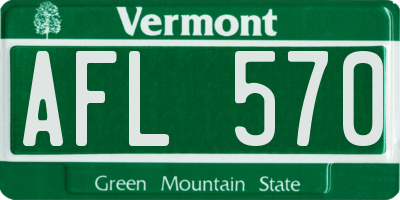 VT license plate AFL570