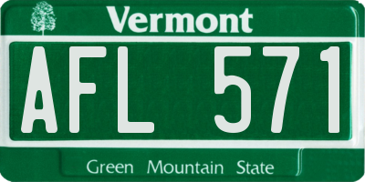 VT license plate AFL571