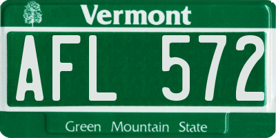 VT license plate AFL572