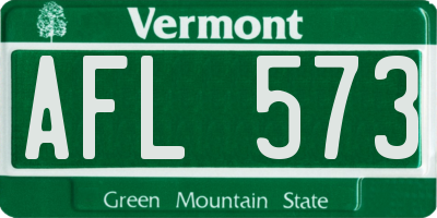 VT license plate AFL573