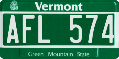 VT license plate AFL574