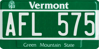 VT license plate AFL575