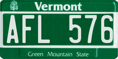 VT license plate AFL576