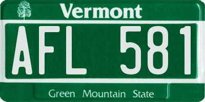 VT license plate AFL581