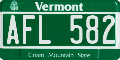 VT license plate AFL582
